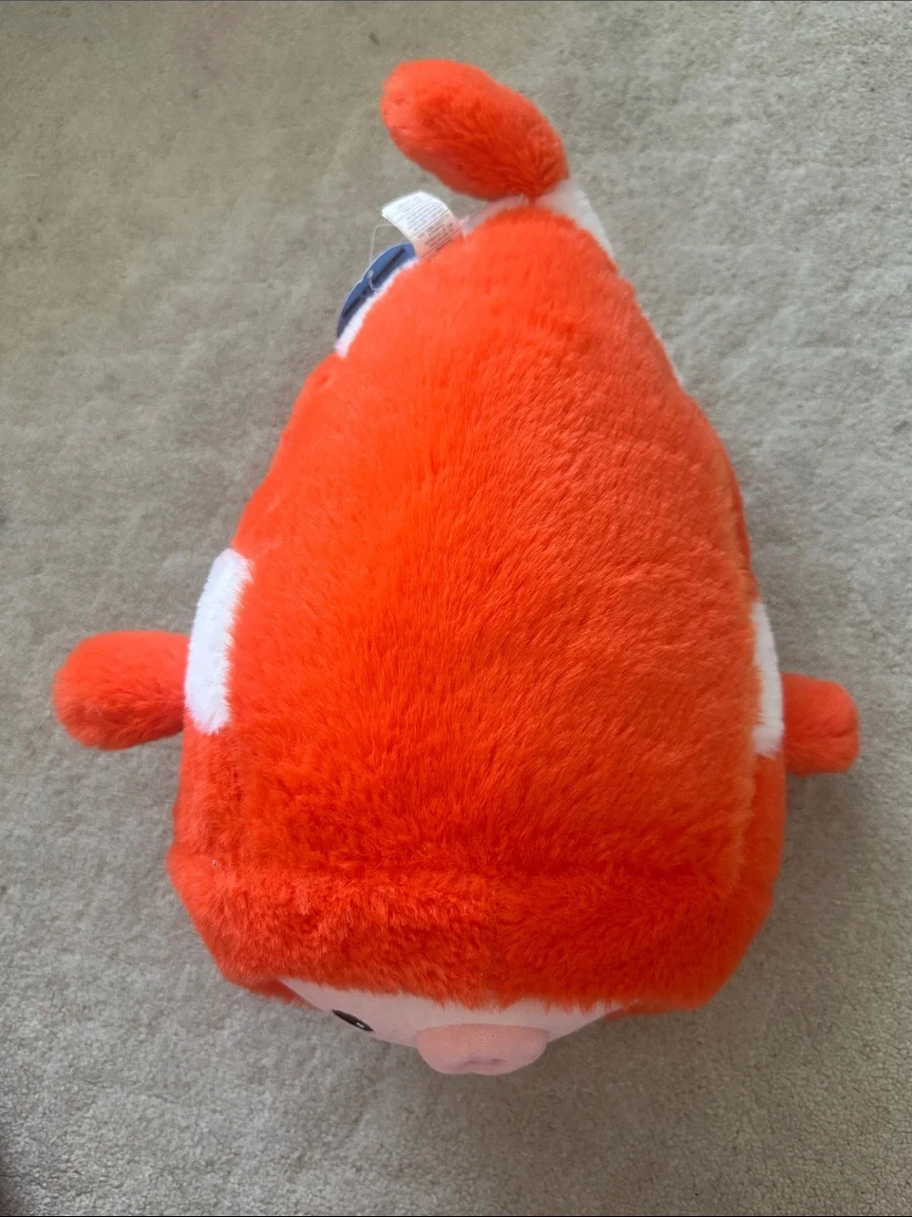 Plush Orange & White Clownfish Pet Toy - Soft Fish Cushion
